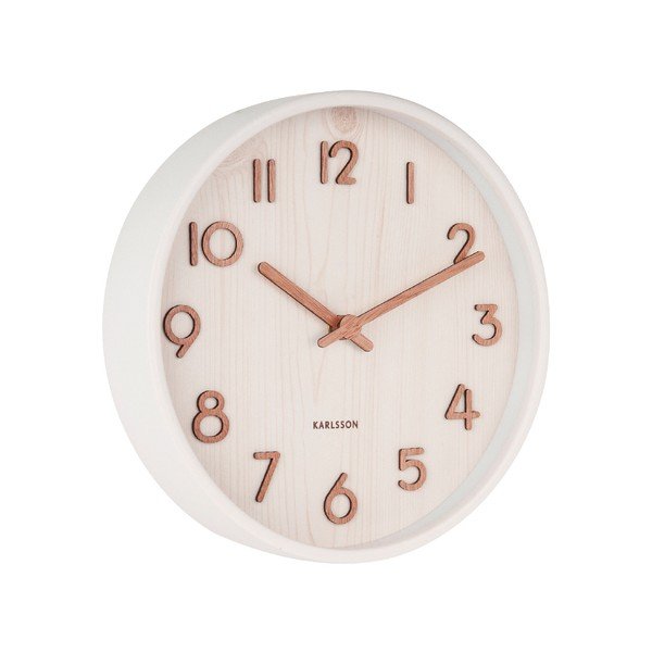 Orologio da parete bianco in legno di tiglio Piccolo, ø 22 cm Pure - Karlsson-image-1