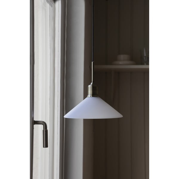 Lampadario bianco e color ottone con paralume in vetro ø 25 cm Vela – Markslöjd-image-2