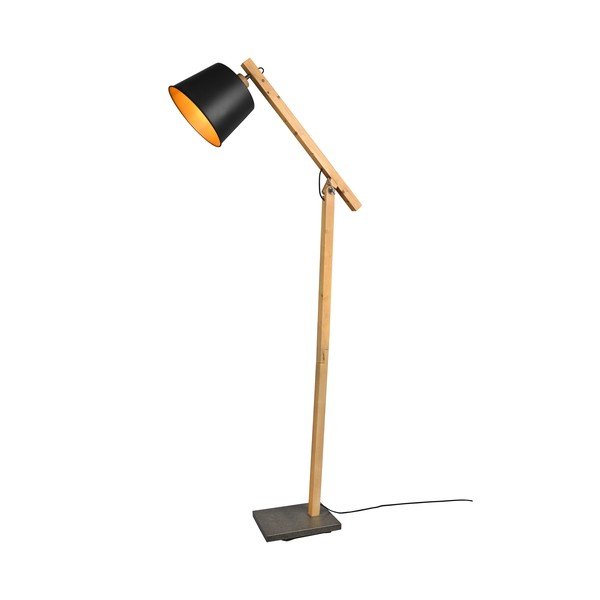 Lampada da terra in nero e naturale con paralume in metallo (altezza 156 cm) Harris - Trio-image-4