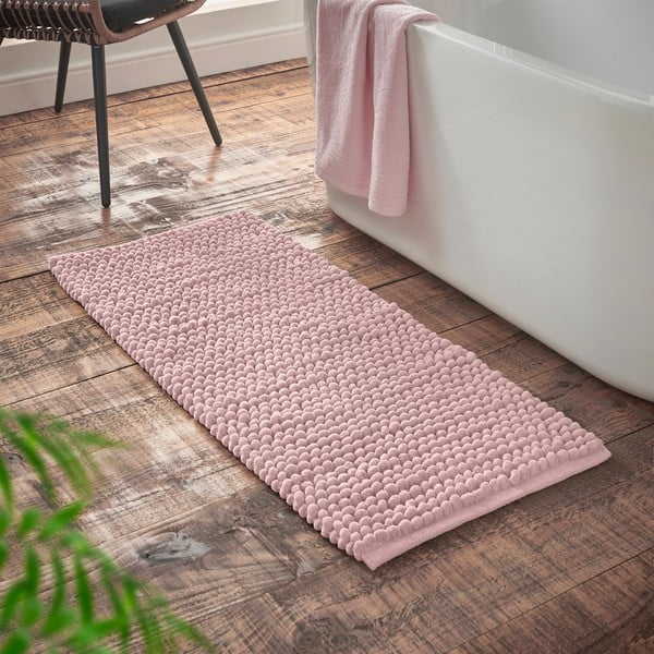 Tappetino da bagno rosa 50x120 cm Aspen Bobble - Bianca