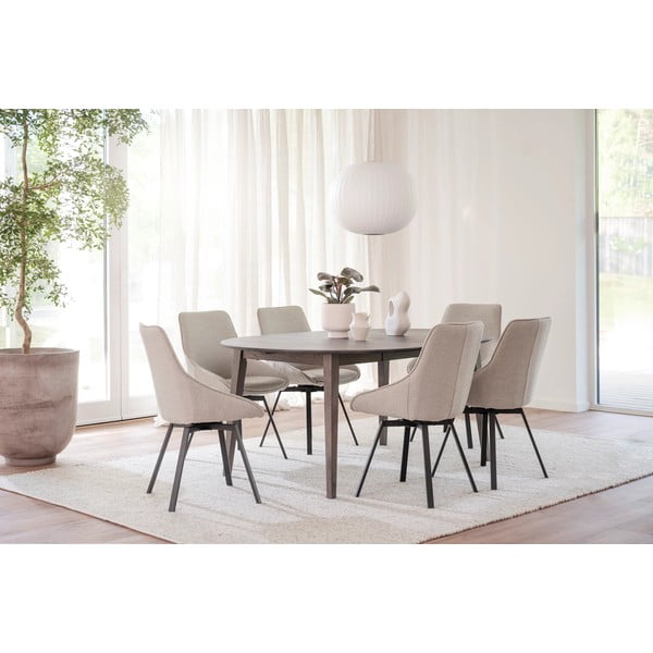 Tavolo da pranzo rotondo in rovere massiccio allungabile ø 120 cm Filippa – Rowico-image-2