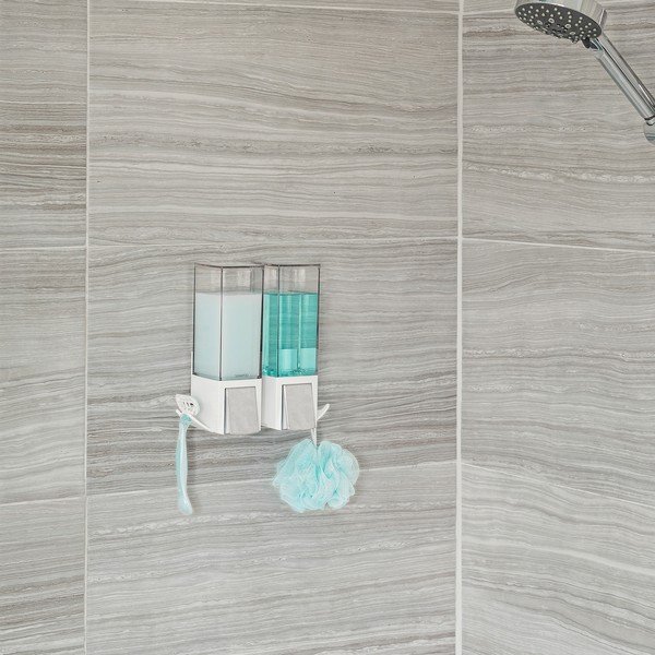 Dispenser doppio per sapone autobloccante a parete bianco Clevek Dispenser doppio Clever - Compactor-image-1