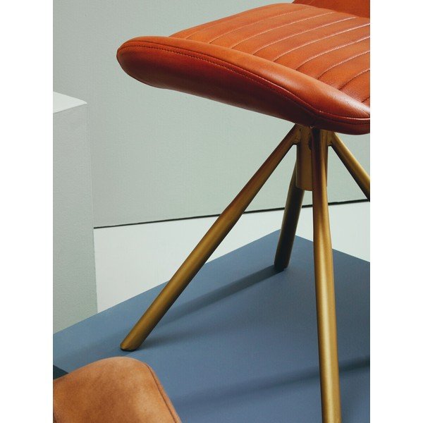 Poggiapiedi marrone con rivestimento in pelle Buffalo – Premier Housewares-image-3