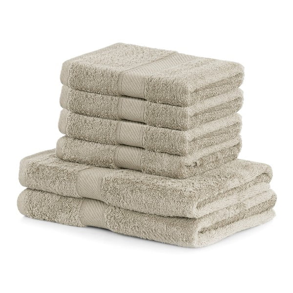 Set di 2 asciugamani da bagno beige e 4 asciugamani Bamby Beige - DecoKing
