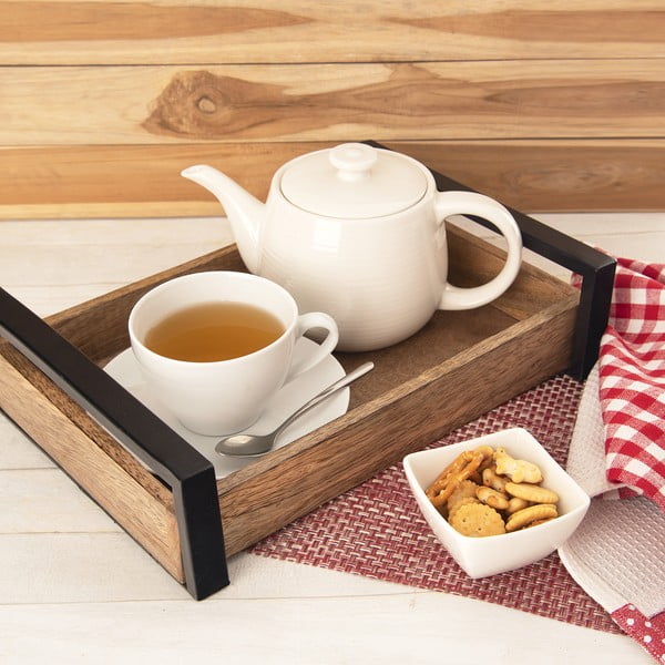 Vassoio da portata in legno 22x31 cm Mango - Orion-image-1