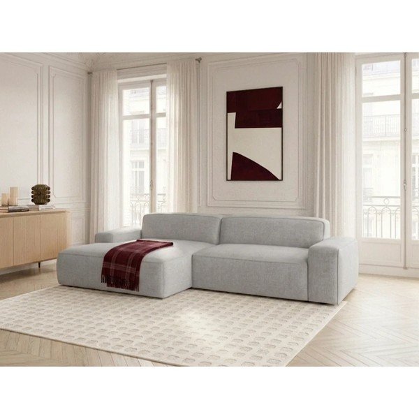 Divano angolare grigio allungabile/con movimento relax elettrico (con penisola a sinistra) Abel – Bobochic Paris-image-2
