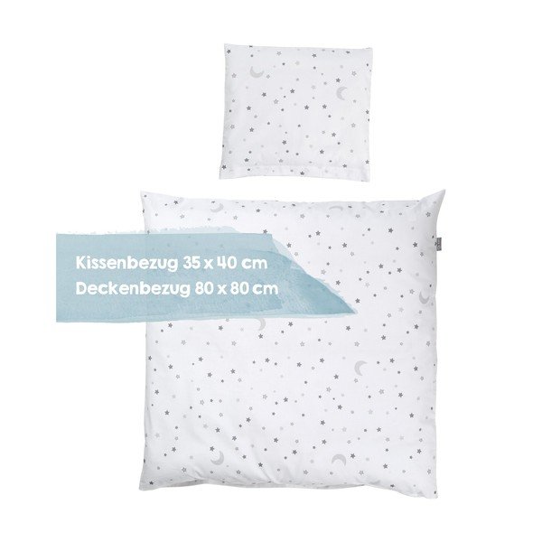Set copripiumino e federa da bambini bianco in cotone per culla 80x80 cm Sternenzauber – Roba-image-3