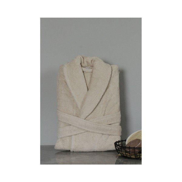Béžový bavlněný unisex župan My Home Plus Spa, velikost M/L