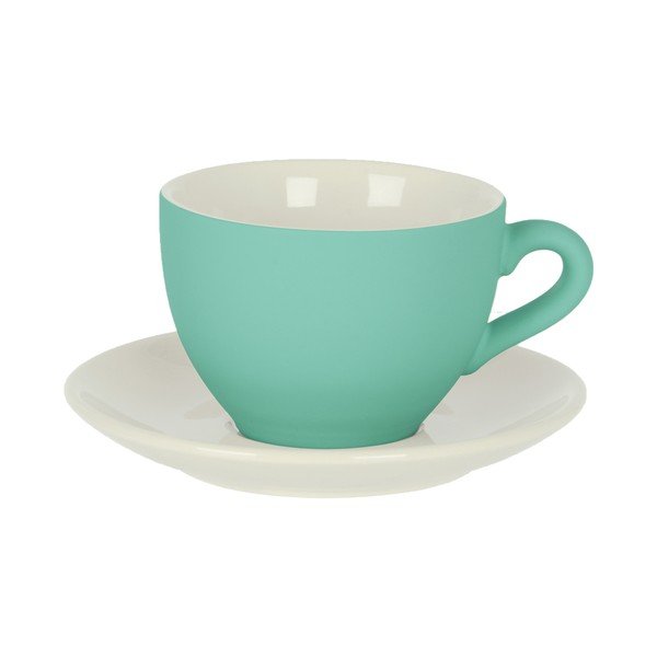 Mentolově zelený šálek s podšálkem PT KITCHEN Silk