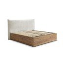 Letto matrimoniale imbottito/in truciolato color crema imbottito con contenitore con rete inclusa 160x200 cm Charlie – Bobochic Paris