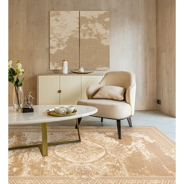 Tappeto in lana beige 133x180 cm Emily - Agnella-image-1