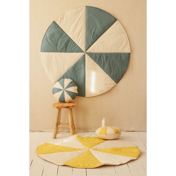 Tappeto da gioco per bambini blu e beige Blue Circus - Moi Mili-image-1