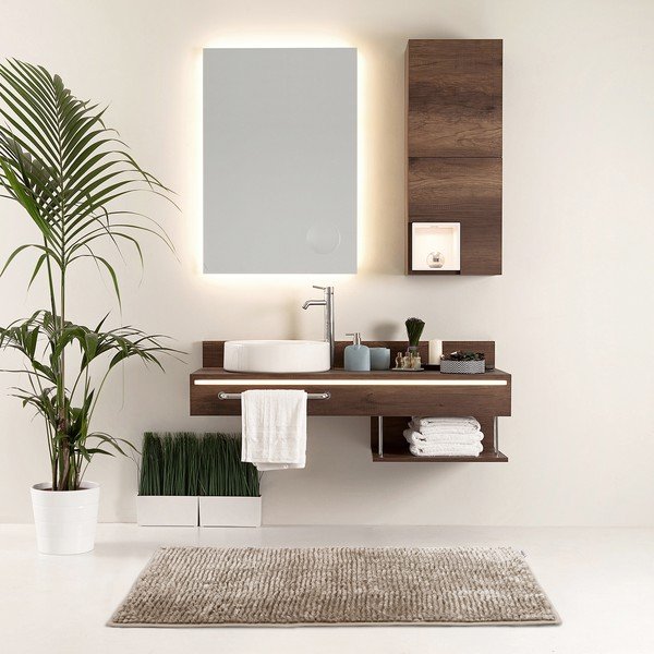 Tappetino per il bagno marrone chiaro 70x120 cm Bati – Restilo-image-1