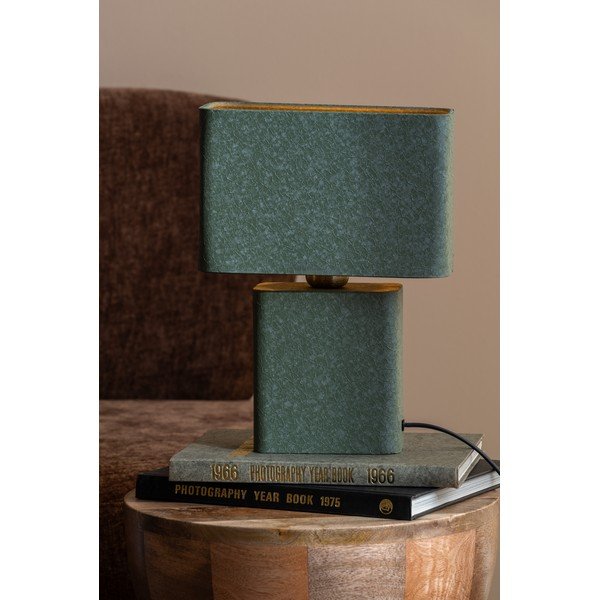 Lampada da tavolo verde in metallo (altezza totale 33 cm) Boaz Recto – Leitmotiv-image-1