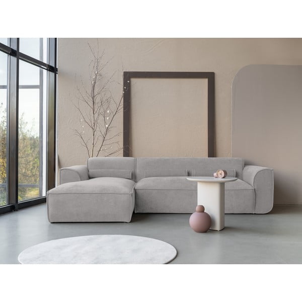 Divano angolare componibile in grigio chiaro (con penisola a sinistra) Flex Felix – Miuform-image-1