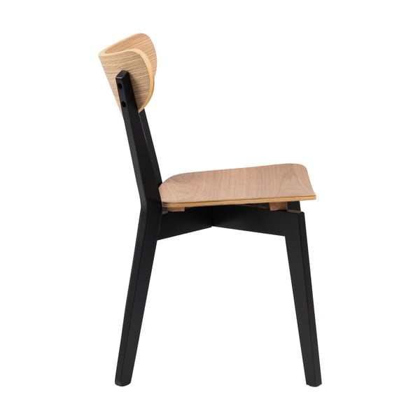 Sedia da pranzo in rovere decorato in nero e naturale Roxby - Actona-image-3