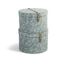 Scatole in set con coperchio verde chiaro in cartone 2 pz ø 37,5x25,5 cm Rut Paper Laminate – Bigso