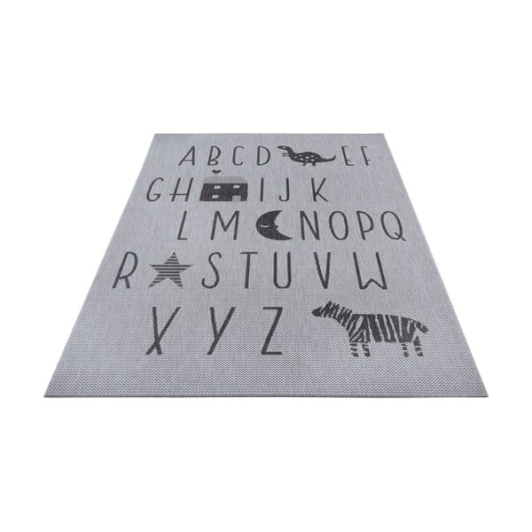 Tappeto grigio per bambini Letters, 80 x 150 cm - Ragami-image-2
