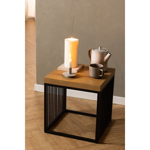 Tavolino con piano effetto rovere 40x40 cm Strington – Actona-image-1