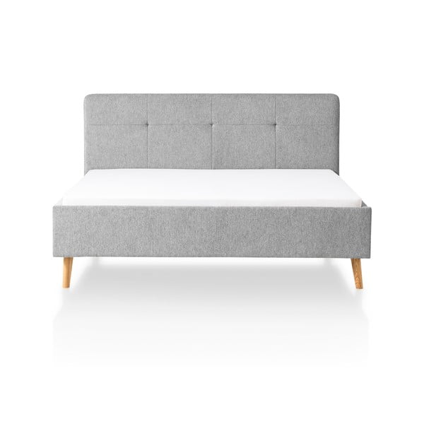 Letto matrimoniale imbottito grigio chiaro rete non inclusa 180x200 cm Smart – Meise Möbel-image-3