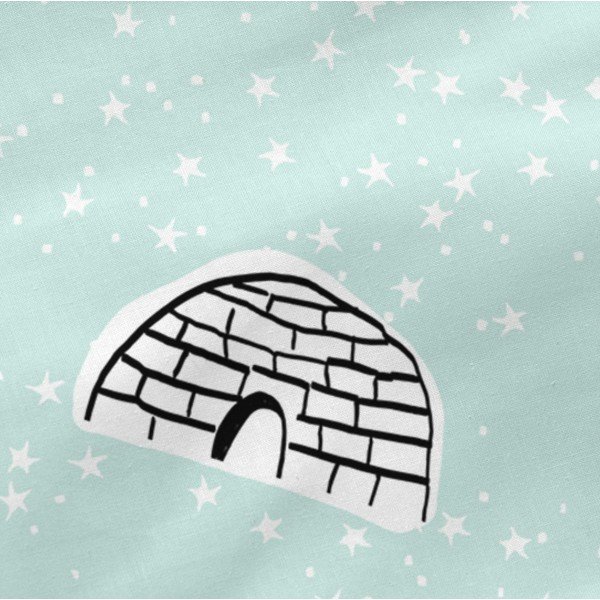 Lenzuolo di cotone per bambini, 90 x 200 cm Igloo - Moshi Moshi-image-1