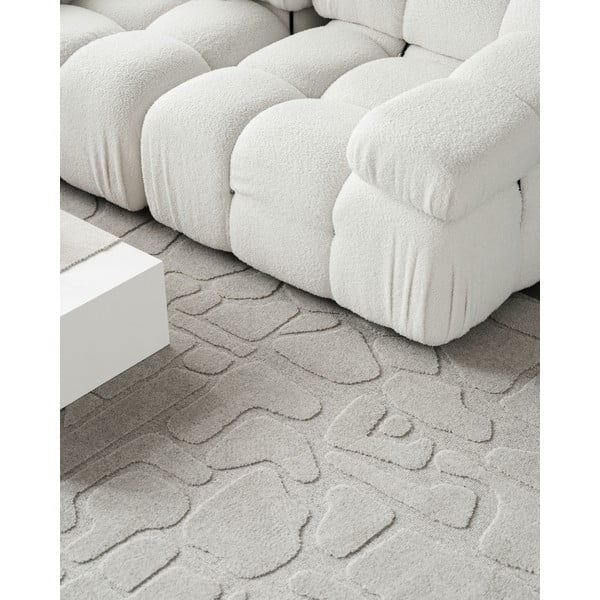 Tappeto in lana grigio chiaro 200x300 cm Morphic Dunes - Agnella-image-4