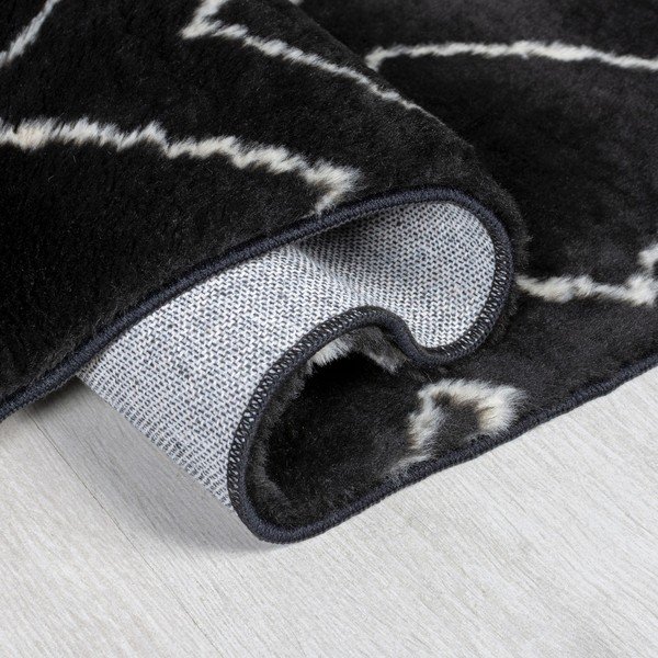 Tappeto lavabile nero 160x230 cm Imran - Flair Rugs-image-2