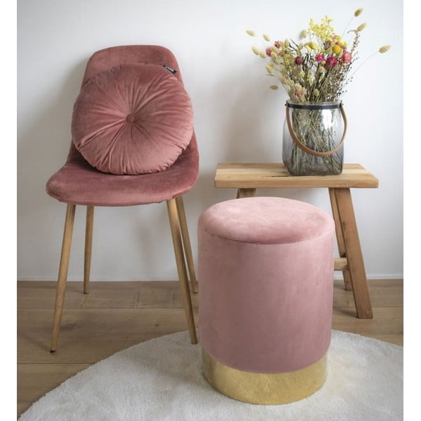 Pouf rosa , ø 34 cm Gamby - House Nordic-image-1