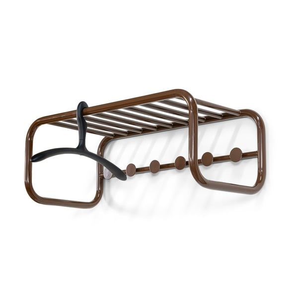 Attaccapanni da parete marrone scuro in metallo con scaffale 72 cm Retro – Spinder Design-image-3