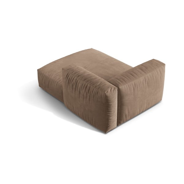 Parte divano componibile marrone chiaro (con penisola a destra) con rivestimento in velluto Martina – Micadoni -image-2