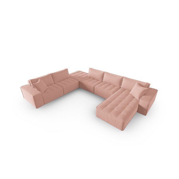 Divano angolare rosa (angolo sinistro/"U") Mike - Micadoni Home-image-2