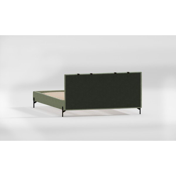 Letto matrimoniale imbottito verde con griglia 160x200 cm Tulsa - Ropez-image-4