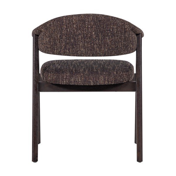 Sedia da pranzo marrone scuro in imbottito con braccioli Tunar – WOOOD-image-4