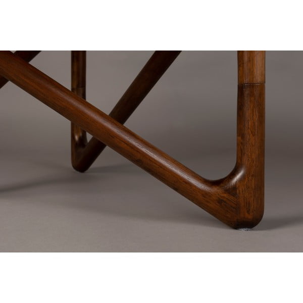 Tavolino da salotto rotondo marrone con piano in vetro ø 80 cm Naia – Dutchbone-image-1