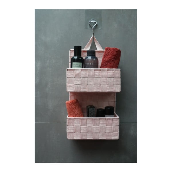 Cesto sospeso a due piani rosa chiaro Bristol - Compactor-image-1