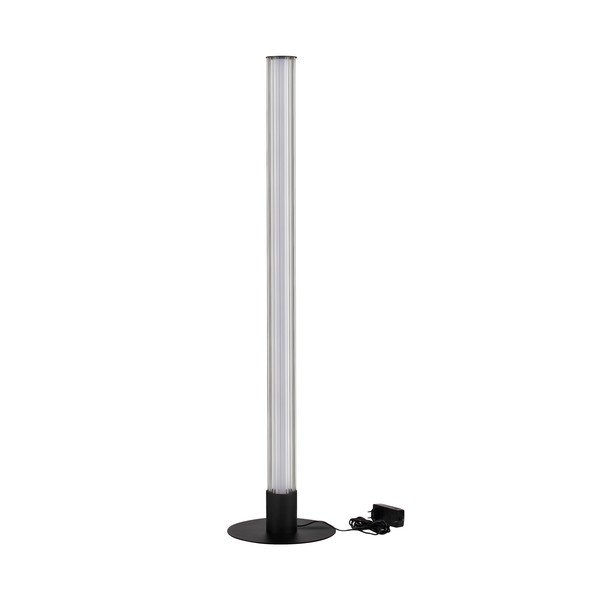 Lampada da terra LED nera opaca in alluminio con paralume in vetro con intensità regolabile (altezza totale 130 cm) Glovia – Nova Luce