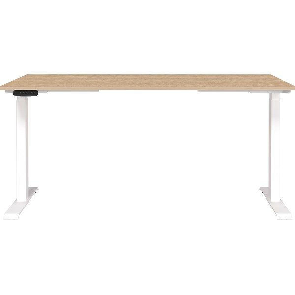 Scrivania regolabile con piano effetto rovere con altezza regolabile elettricamente 80x160 cm Jet – Germania-image-1