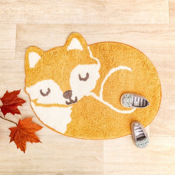 Tappeto arancione in cotone per bambini , 46 x 60 cm Woodland Fox - Sass & Belle-image-2