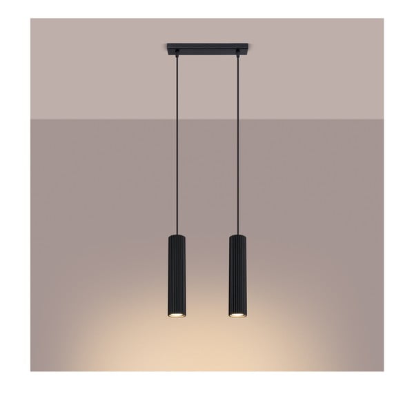 Lampadario nero in metallo Gleam – Sollux-image-1