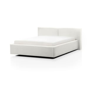 Letto matrimoniale imbottito bianco con contenitore con rete inclusa 140x200 cm Cube – Meise Möbel