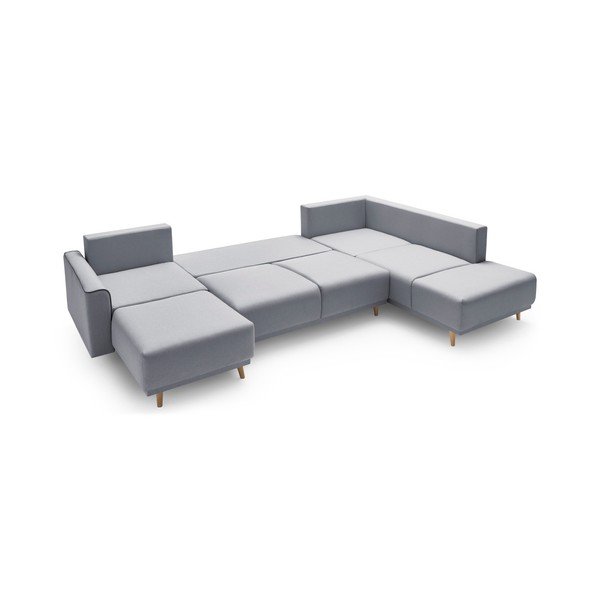 Divano letto a U grigio Panoramique XXL Mola, angolo sinistro - Bobochic Paris-image-4