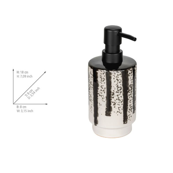 Dispenser per sapone bianco e nero in ceramica 340 ml Subiza – Wenko-image-4
