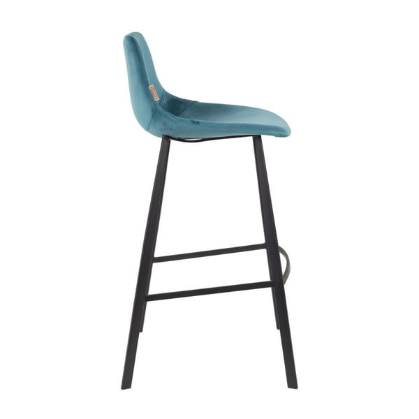 Set di 2 sedie da bar blu petrolio con rivestimento in velluto, altezza 106 cm - Dutchbone-image-3