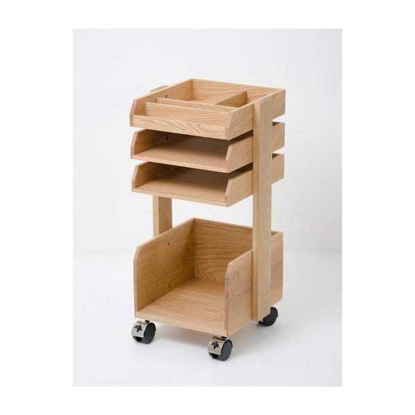 Organizer mobile in legno di quercia Quercia Casper - Wireworks