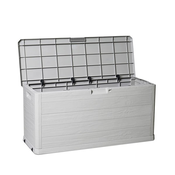 Contenitore da giardino grigio chiaro in plastica Woodys – Toomax-image-3