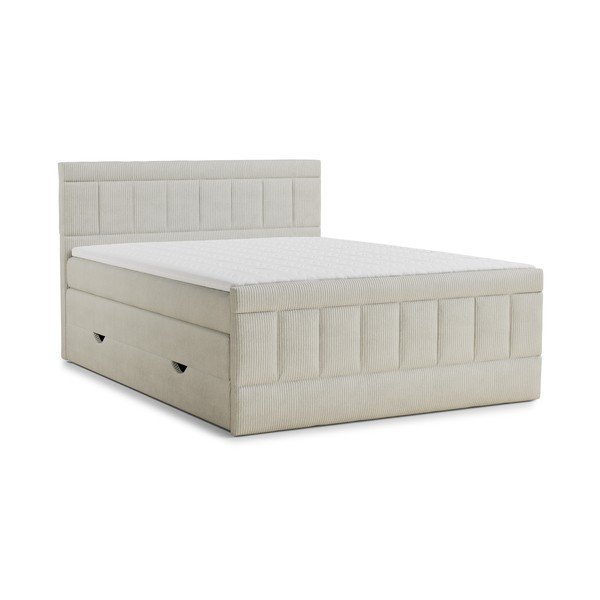 Letto boxspring beige con contenitore 160x200 cm Caya – Maison de Rêve