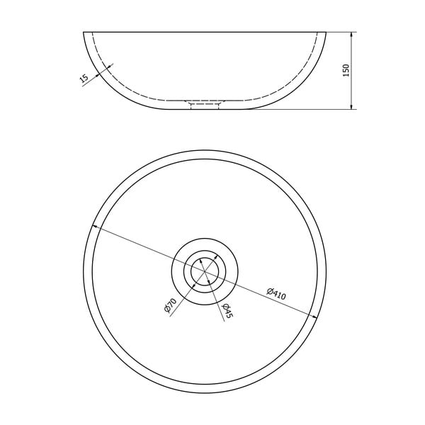 Lavabo rotondo grigio in ceramica ø 41 cm Priori – Sapho-image-4