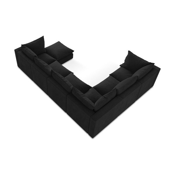 Divano angolare nero (con penisola a sinistra/a U) Manao – Makamii-image-3