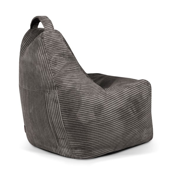 Puof a sacco marrone con rivestimento in velluto a coste Play Amuse – SLOWDOWN-image-4