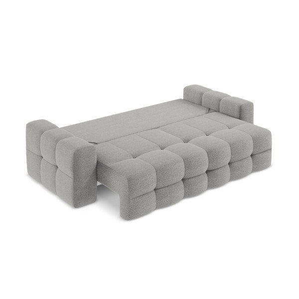 Divano grigio allungabile con rivestimento in bouclé 255 cm Milu – Makamii-image-3